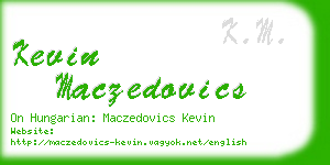 kevin maczedovics business card